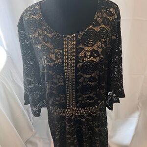 Black lace overlay dress, size XL BNWT